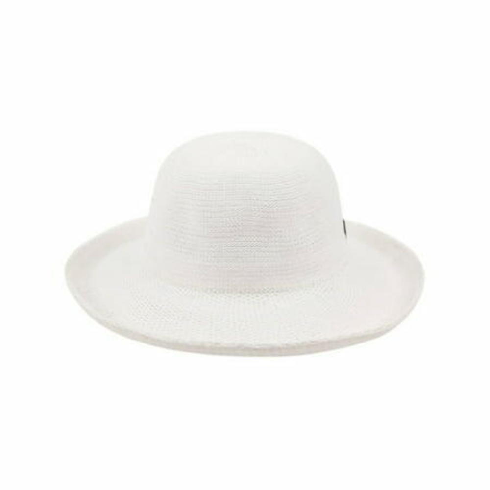 ANGELA & WILLIAM White Elastic UPF 50 Sun Protection Adjustable Packable Sun Hat